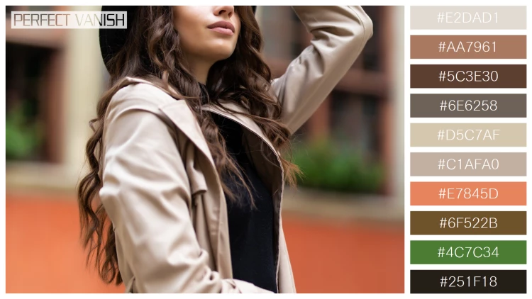 ファッショナブルな女性モデルの無料配色パターン 10色 フリー outdoor fashion portrait