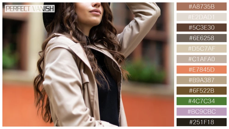 ファッショナブルな女性モデルの無料配色パターン 12色 フリー outdoor fashion portrait