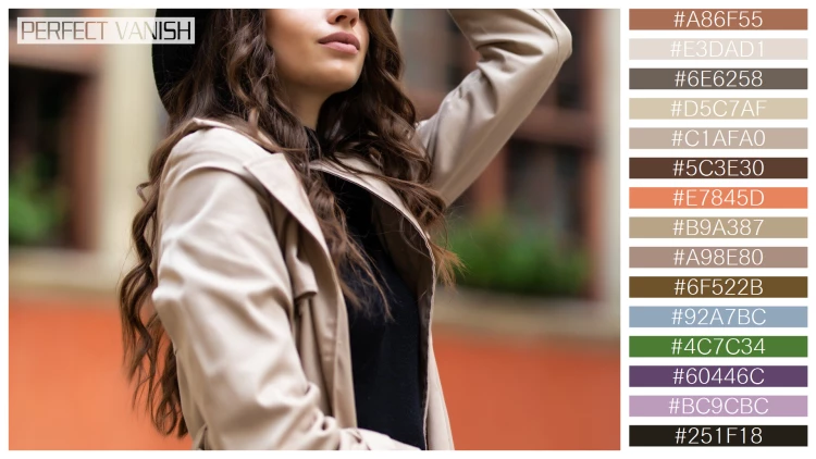 ファッショナブルな女性モデルの無料配色パターン 15色 フリー outdoor fashion portrait
