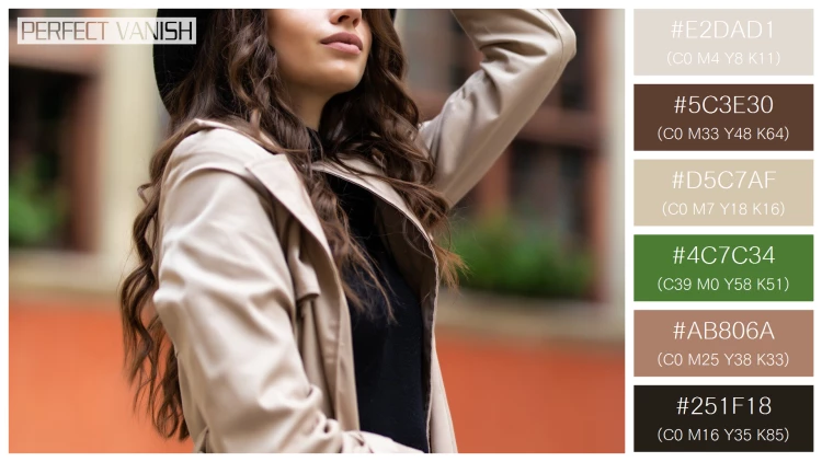 ファッショナブルな女性モデルの無料配色パターン 6色 フリー outdoor fashion portrait