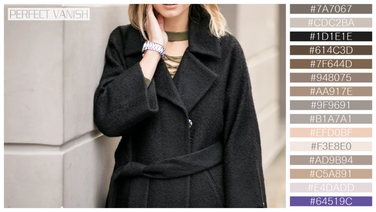 ファッショナブルな女性モデルの無料配色パターン 15色 フリー girl coat