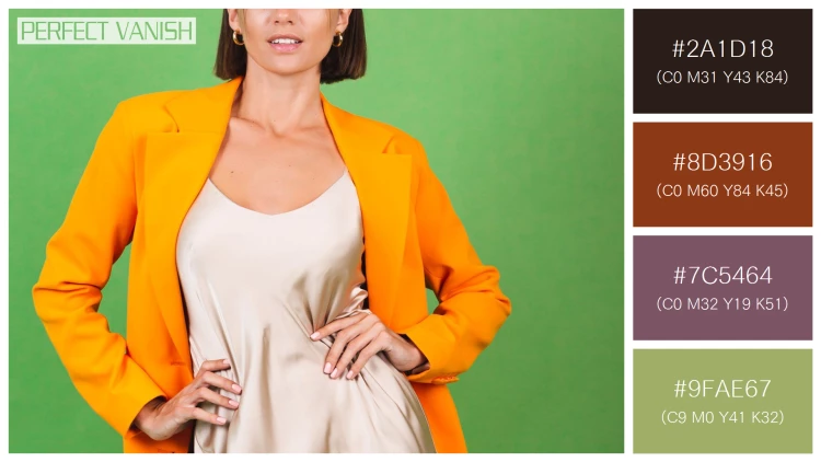 ファッショナブルな女性モデルの無料配色パターン 4色 フリー stylish woman silk