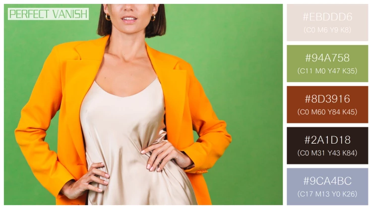 ファッショナブルな女性モデルの無料配色パターン 5色 フリー stylish woman silk