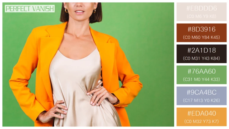 ファッショナブルな女性モデルの無料配色パターン 6色 フリー stylish woman silk
