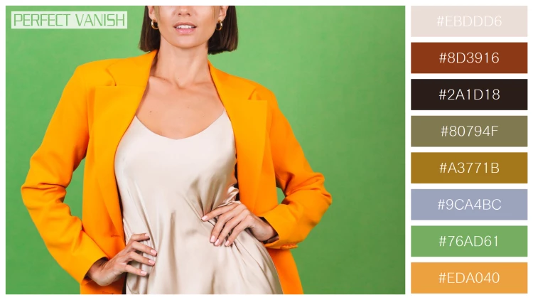 ファッショナブルな女性モデルの無料配色パターン 8色 フリー stylish woman silk