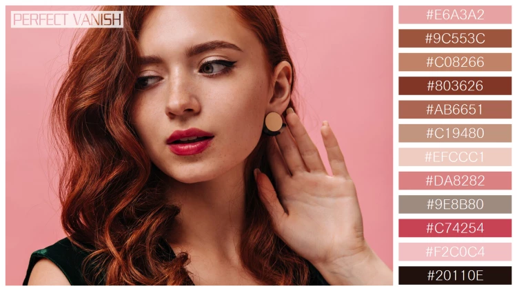 ファッショナブルな女性モデルの無料配色パターン 12色 フリー close up portrait