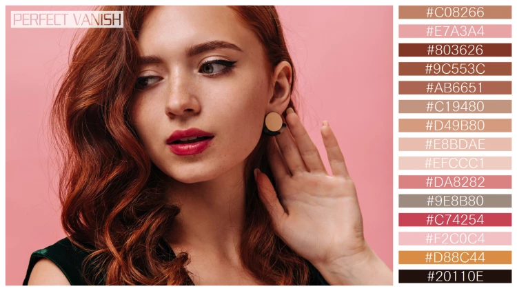 ファッショナブルな女性モデルの無料配色パターン 15色 フリー close up portrait
