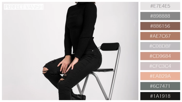 ファッショナブルな女性モデルの無料配色パターン 10色 フリー woman sitting chair