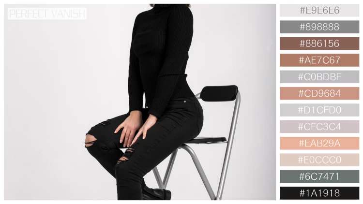 ファッショナブルな女性モデルの無料配色パターン 12色 フリー woman sitting chair