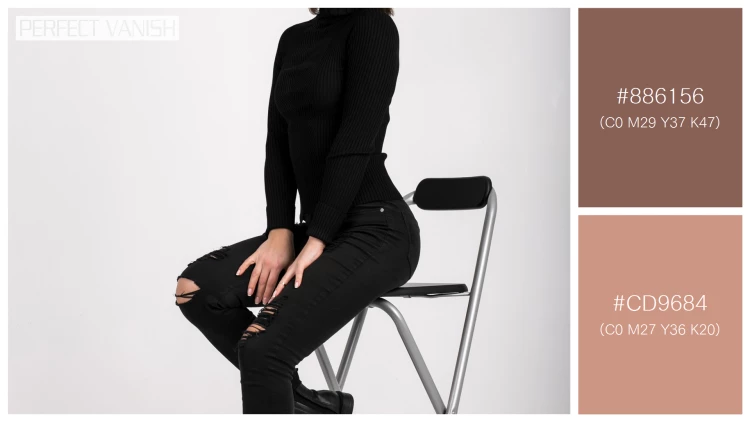 ファッショナブルな女性モデルの無料配色パターン 2色 フリー woman sitting chair