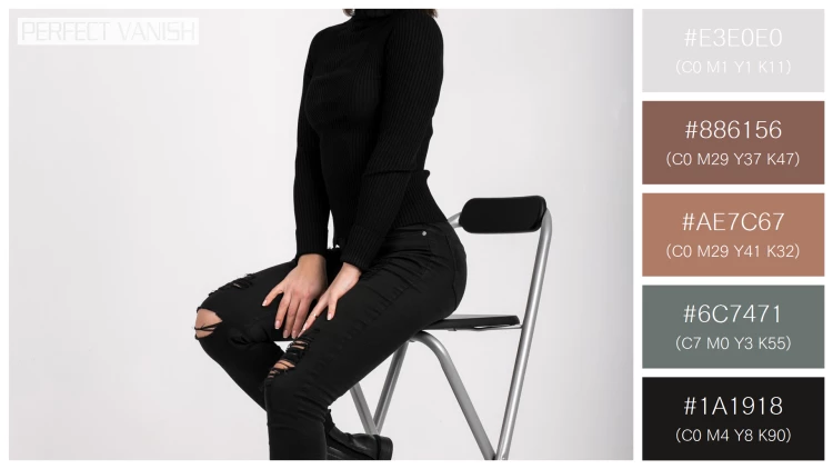 ファッショナブルな女性モデルの無料配色パターン 5色 フリー woman sitting chair