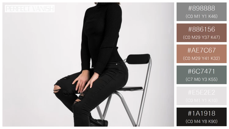 ファッショナブルな女性モデルの無料配色パターン 6色 フリー woman sitting chair
