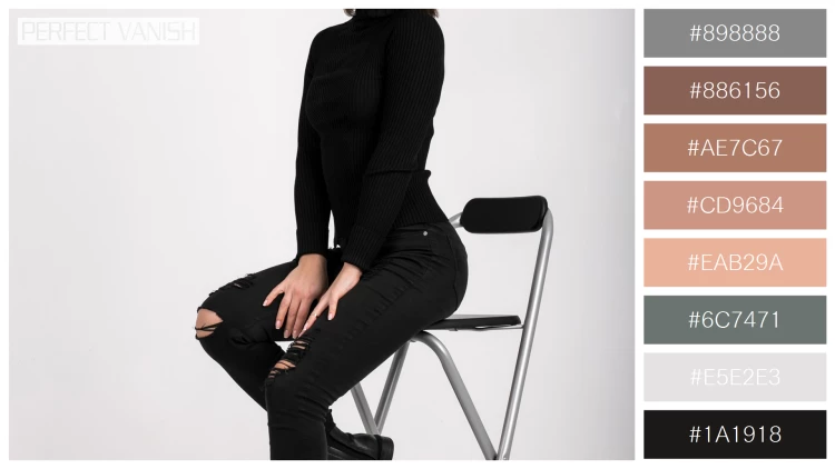 ファッショナブルな女性モデルの無料配色パターン 8色 フリー woman sitting chair