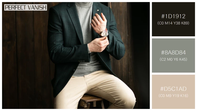 スタイリッシュな男性モデルの無料配色パターン 3色 フリー man suit studio