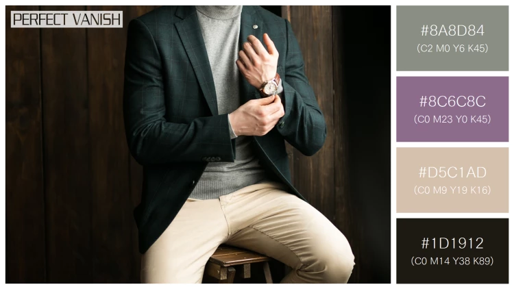 スタイリッシュな男性モデルの無料配色パターン 4色 フリー man suit studio