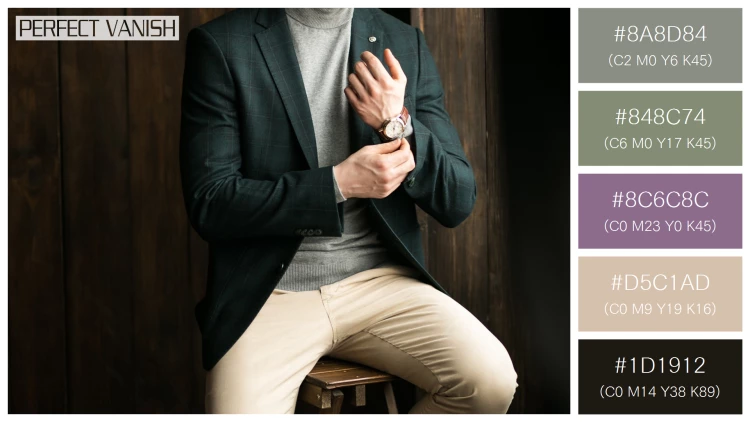 スタイリッシュな男性モデルの無料配色パターン 5色 フリー man suit studio