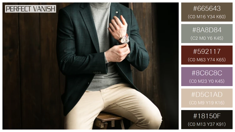 スタイリッシュな男性モデルの無料配色パターン 6色 フリー man suit studio