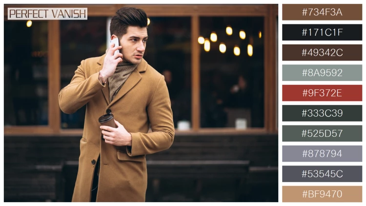 スタイリッシュな男性モデルの無料配色パターン 10色 フリー young man coat