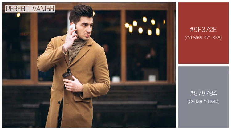 スタイリッシュな男性モデルの無料配色パターン 2色 フリー young man coat