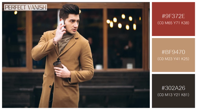 スタイリッシュな男性モデルの無料配色パターン 3色 フリー young man coat
