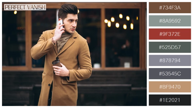スタイリッシュな男性モデルの無料配色パターン 8色 フリー young man coat
