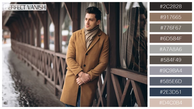 スタイリッシュな男性モデルの無料配色パターン 10色 フリー man coat outside