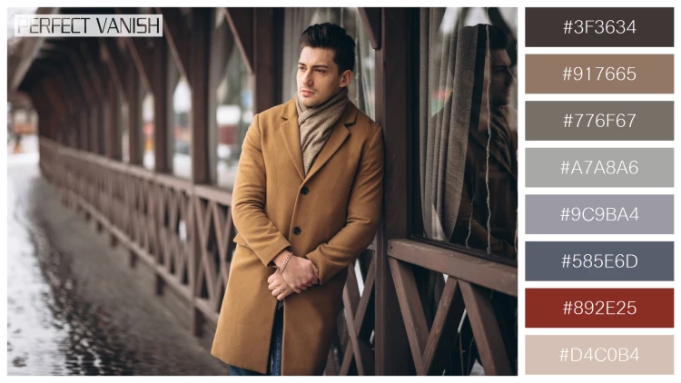 スタイリッシュな男性モデルの無料配色パターン 8色 フリー man coat outside