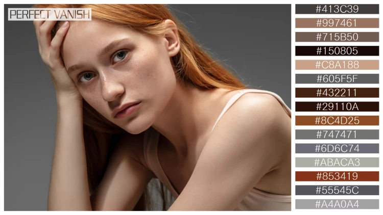 ファッショナブルな女性モデルの無料配色パターン 15色 フリー beautiful redhead woman