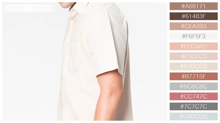 スタイリッシュな男性モデルの無料配色パターン 12色 フリー man beige shirt