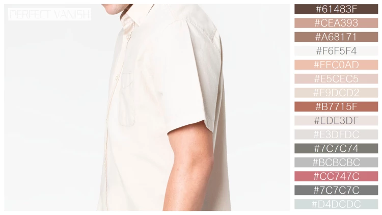 スタイリッシュな男性モデルの無料配色パターン 15色 フリー man beige shirt