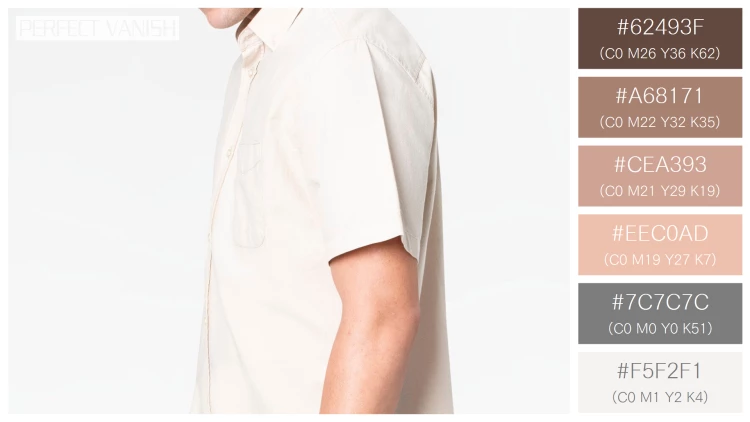 スタイリッシュな男性モデルの無料配色パターン 6色 フリー man beige shirt