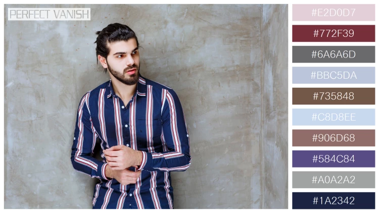 スタイリッシュな男性モデルの無料配色パターン 10色 フリー man striped shirt