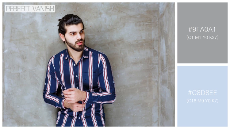 スタイリッシュな男性モデルの無料配色パターン 2色 フリー man striped shirt