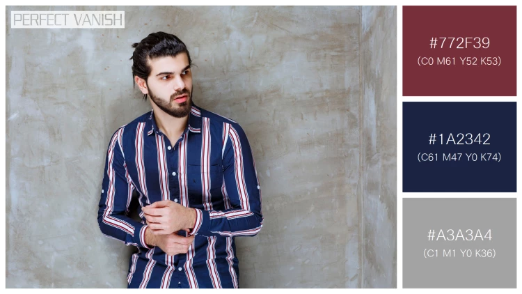 スタイリッシュな男性モデルの無料配色パターン 3色 フリー man striped shirt