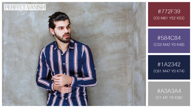 スタイリッシュな男性モデルの無料配色パターン 4色 フリー man striped shirt