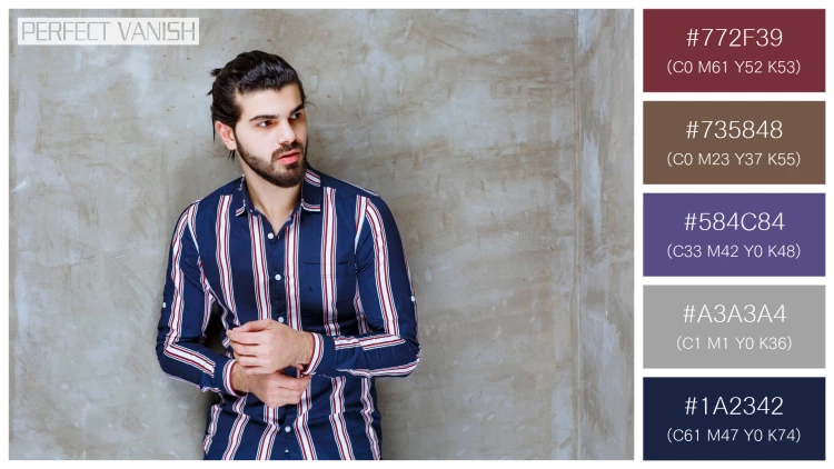 スタイリッシュな男性モデルの無料配色パターン 5色 フリー man striped shirt