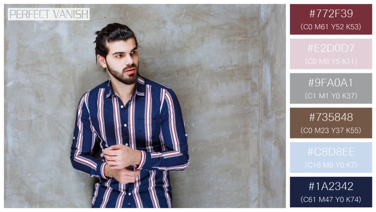 スタイリッシュな男性モデルの無料配色パターン 6色 フリー man striped shirt