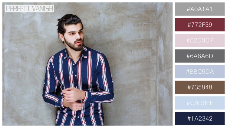 スタイリッシュな男性モデルの無料配色パターン 8色 フリー man striped shirt