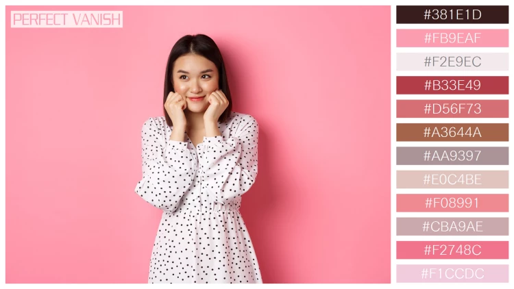 ファッショナブルな女性モデルの無料配色パターン 12色 フリー cute shy asian