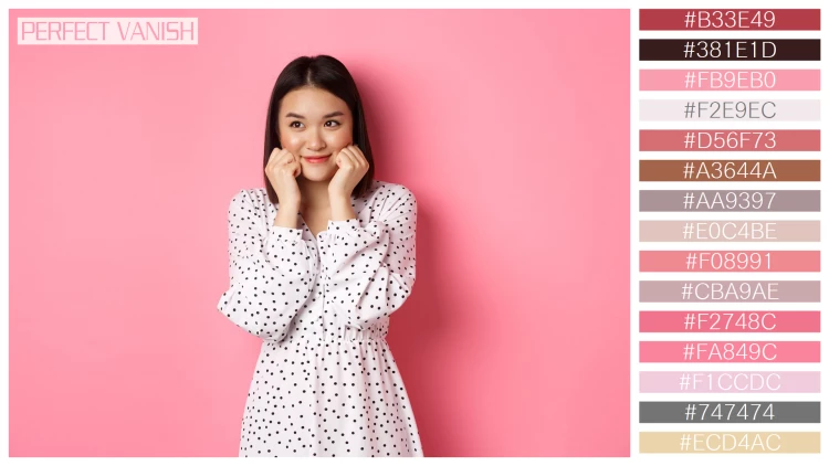 ファッショナブルな女性モデルの無料配色パターン 15色 フリー cute shy asian