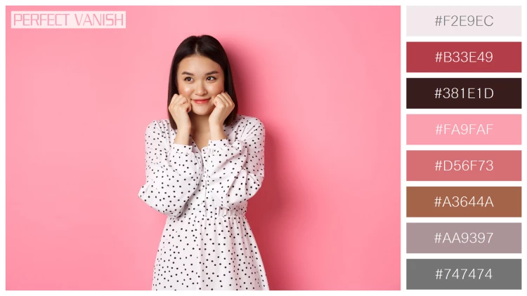 ファッショナブルな女性モデルの無料配色パターン 8色 フリー cute shy asian
