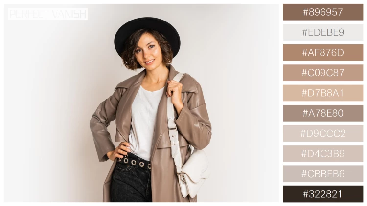 ファッショナブルな女性モデルの無料配色パターン 10色 フリー stylish woman leather
