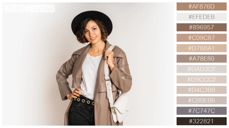 ファッショナブルな女性モデルの無料配色パターン 12色 フリー stylish woman leather
