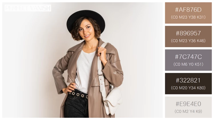 ファッショナブルな女性モデルの無料配色パターン 5色 フリー stylish woman leather