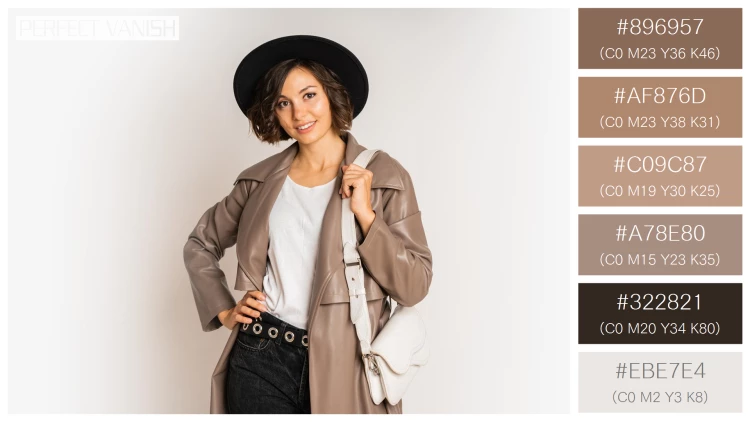 ファッショナブルな女性モデルの無料配色パターン 6色 フリー stylish woman leather