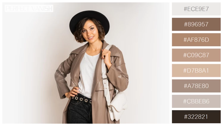 ファッショナブルな女性モデルの無料配色パターン 8色 フリー stylish woman leather