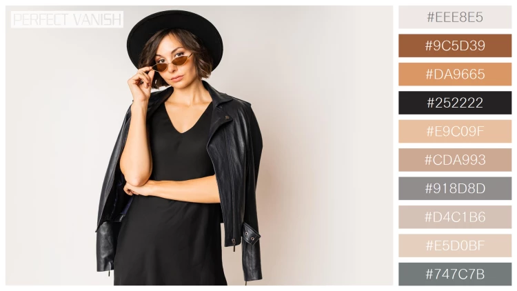 ファッショナブルな女性モデルの無料配色パターン 10色 フリー fashionable model black