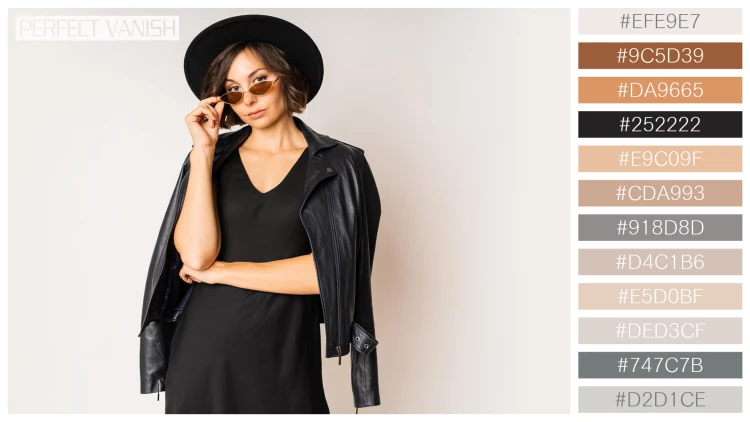 ファッショナブルな女性モデルの無料配色パターン 12色 フリー fashionable model black