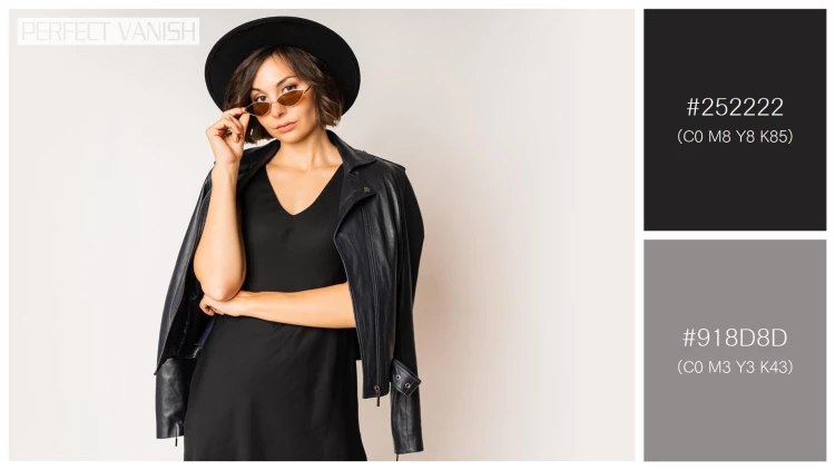 ファッショナブルな女性モデルの無料配色パターン 2色 フリー fashionable model black