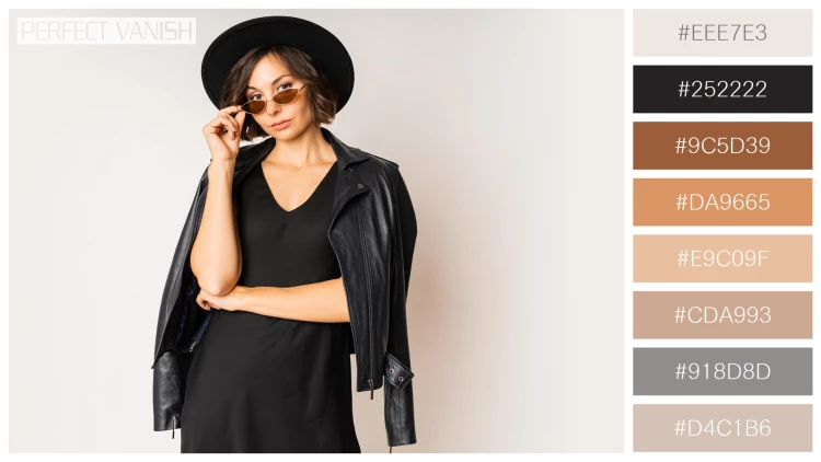 ファッショナブルな女性モデルの無料配色パターン 8色 フリー fashionable model black